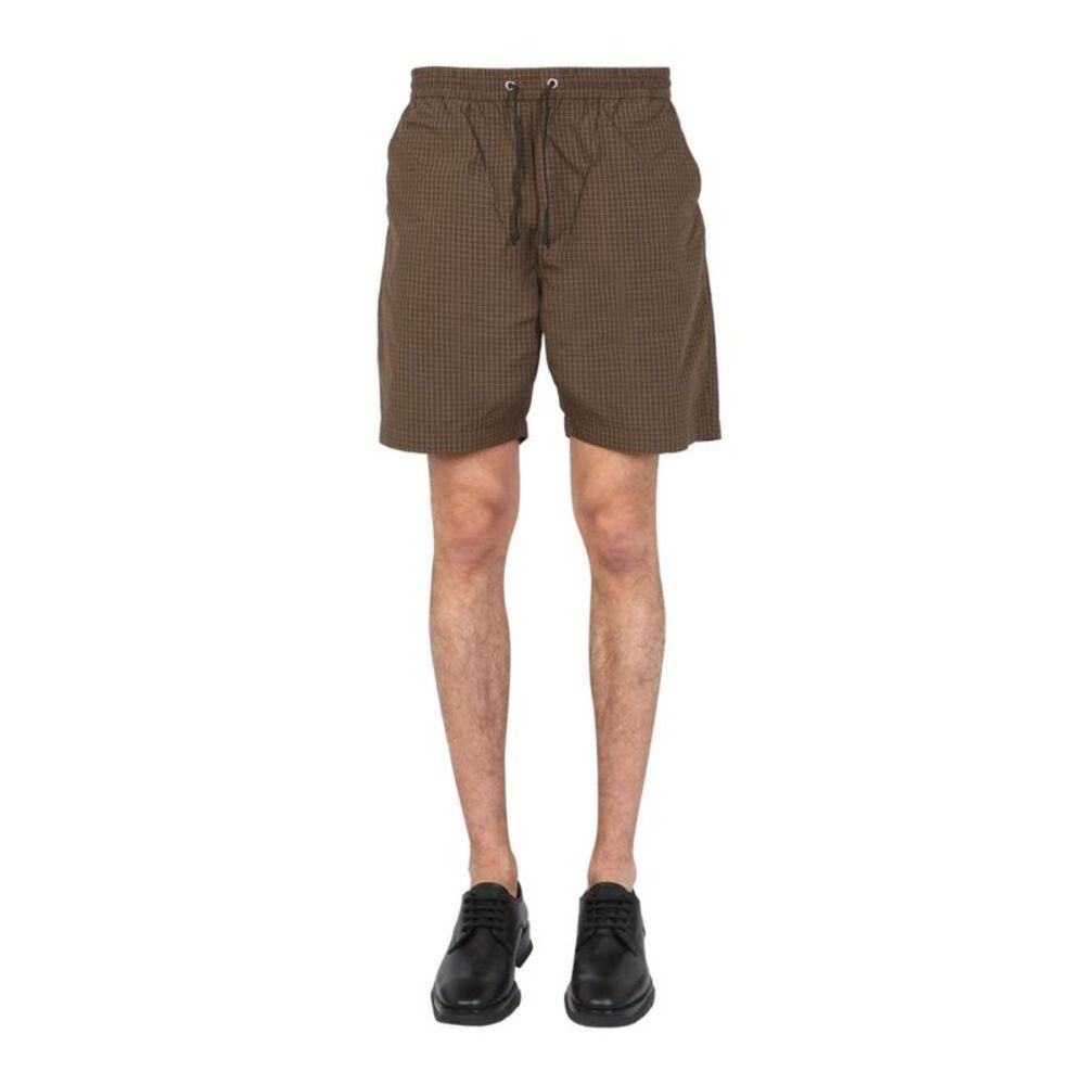 UNIVERSAL WORKS Checked Cotton Shorts Men BROWN Pants